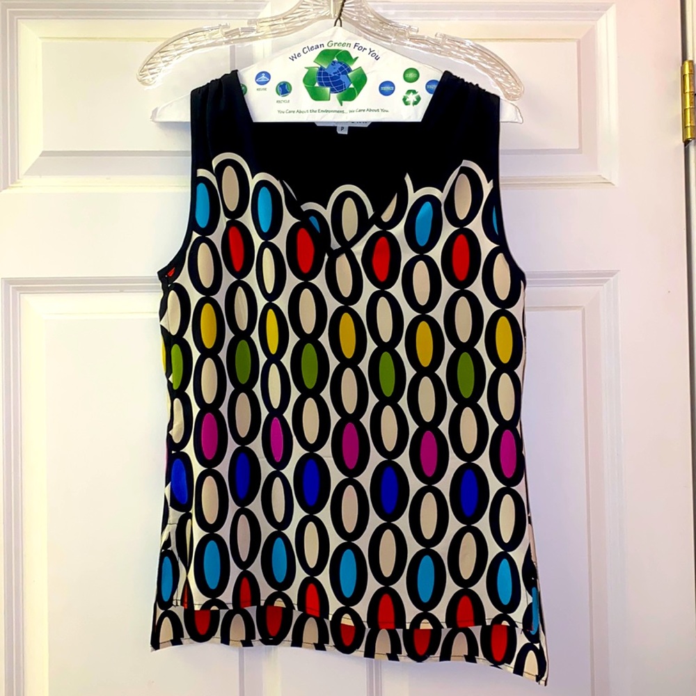 Fun, vibrant Trina Turk silk shell P